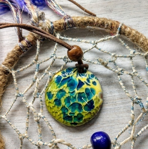 Fire torched enamel necklace - Picture 1 of 6